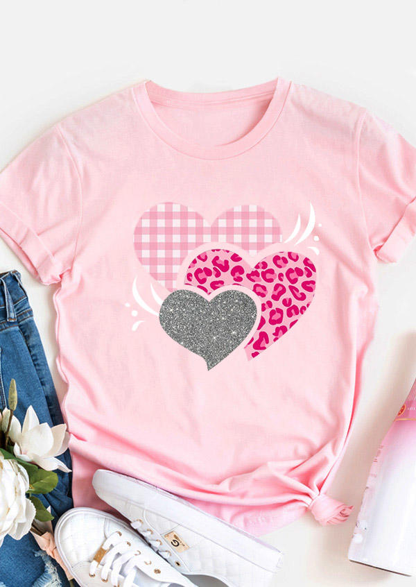 T-shirts Tees Valentine Plaid Leopard Heart T-Shirt Tee in Pink. Size: ,M,L,XL
T-shirts Tees Valentine Plaid Leopard Heart T-Shirt Tee in Pink. Size: ,M,L,XL
