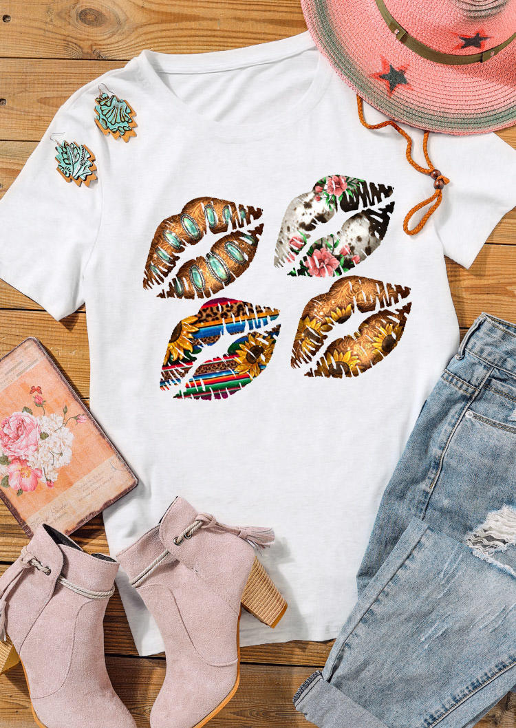 T-shirts Tees Leopard Serape Striped Floral Sunflower Lips T-Shirt Tee in White. Size
T-shirts Tees Leopard Serape Striped Floral Sunflower Lips T-Shirt Tee in White. Size