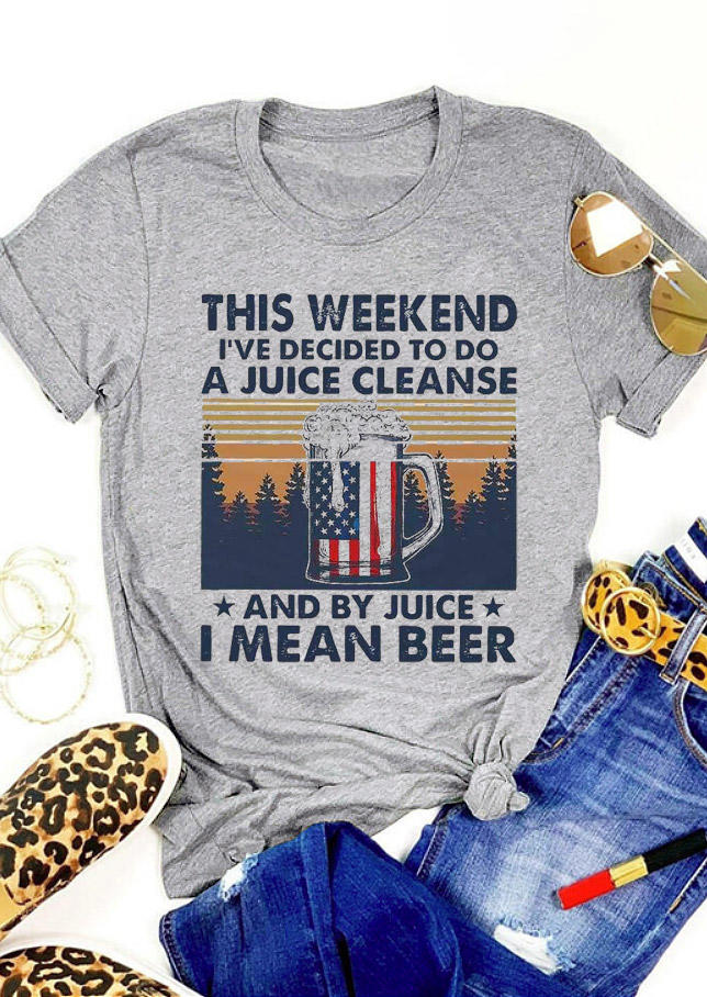 T-shirts Tees Decided To Do A Juice Cleanse And By Juice I Mean Beer T-Shirt Tee in Gray. Size: ,M,L,XL
T-shirts Tees Decided To Do A Juice Cleanse And By Juice I Mean Beer T-Shirt Tee in Gray. Size: ,M,L,XL