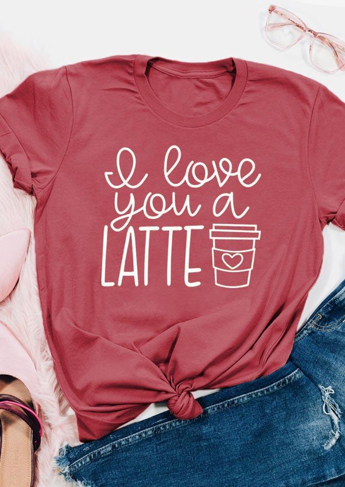 T-shirts Tees Valentine I Love You A Latte Coffee T-Shirt Tee in Brick Red. Size: ,M,L,XL
T-shirts Tees Valentine I Love You A Latte Coffee T-Shirt Tee in Brick Red. Size: ,M,L,XL