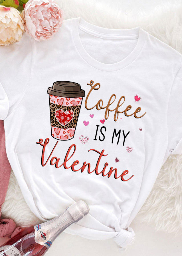 T-shirts Tees Coffee Is My Valentine Heart Leopard T-Shirt Tee in White. Size: ,M,L,XL
T-shirts Tees Coffee Is My Valentine Heart Leopard T-Shirt Tee in White. Size: ,M,L,XL