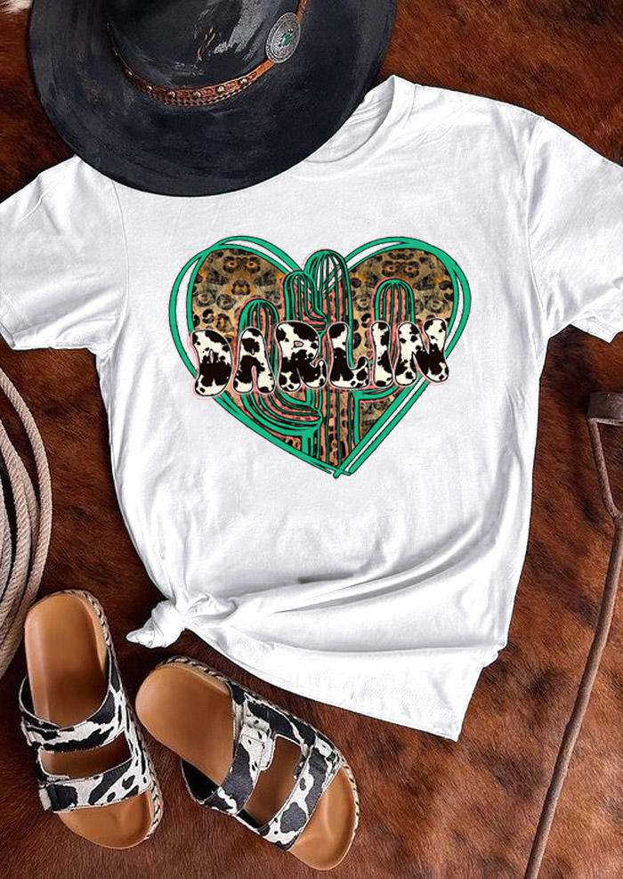 T-shirts Tees Darlin Leopard Cow Heart Cactus T-Shirt Tee in White. Size: ,M,L,XL
T-shirts Tees Darlin Leopard Cow Heart Cactus T-Shirt Tee in White. Size: ,M,L,XL