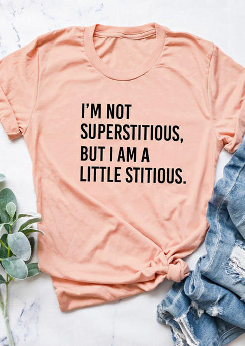 T-shirts Tees I'm Not Superstitious But I'm A Little Stitious T-Shirt Tee in Pink. Size: ,M,L,XL
T-shirts Tees I'm Not Superstitious But I'm A Little Stitious T-Shirt Tee in Pink. Size: ,M,L,XL