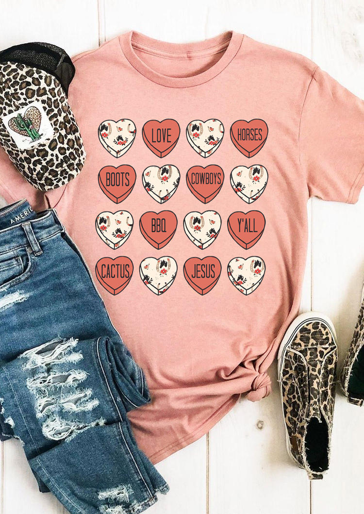 T-shirts Tees Valentine Heart Love Cowboys Cactus T-Shirt Tee in Pink. Size: ,M,L,XL
T-shirts Tees Valentine Heart Love Cowboys Cactus T-Shirt Tee in Pink. Size: ,M,L,XL