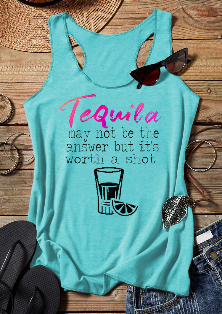 Tank Tops Tequila May Not Be The Answer But It's Worth A Short Racerback Tank Top in Cyan. Size
Tank Tops Tequila May Not Be The Answer But It's Worth A Short Racerback Tank Top in Cyan. Size