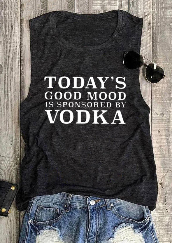 Tank Tops Today's Good Mood Is Sponsored By Vodka Tank Top in Dark Grey. Size
Tank Tops Today's Good Mood Is Sponsored By Vodka Tank Top in Dark Grey. Size