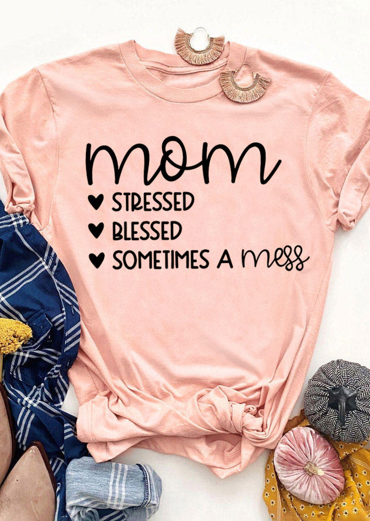 T-shirts Tees Mom Stressed Blessed Sometimes A Mess T-Shirt Tee in Pink. Size: ,M,L,XL
T-shirts Tees Mom Stressed Blessed Sometimes A Mess T-Shirt Tee in Pink. Size: ,M,L,XL