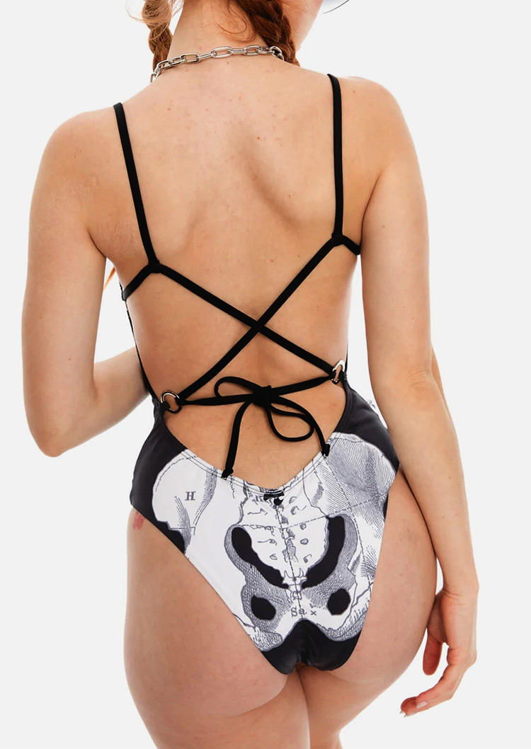 One-Pieces Swimsuit Skeleton Criss-Cross One-Piece Bathing Suit Swimwear in Black. Size: ,M,L,XL
One-Pieces Swimsuit Skeleton Criss-Cross One-Piece Bathing Suit Swimwear in Black. Size: ,M,L,XL