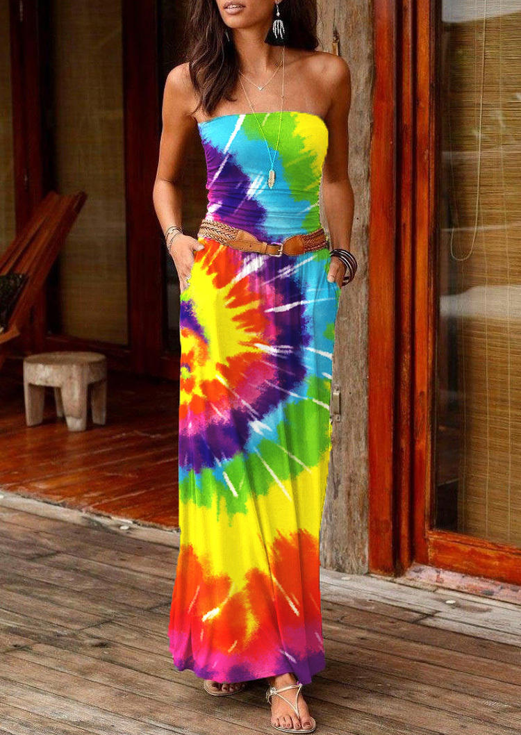 Maxi Dresses Swirl Tie Dye Pocket Strapless Maxi Dress in Multicolor. Size: ,M,L,XL
Maxi Dresses Swirl Tie Dye Pocket Strapless Maxi Dress in Multicolor. Size: ,M,L,XL