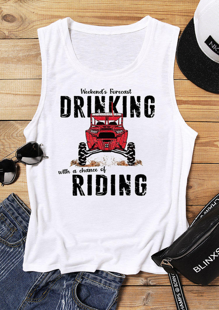 Tank Tops Weekend' Forecast Drinking With A Chance Of Riding Tank Top in White. Size: ,M,L,XL
Tank Tops Weekend' Forecast Drinking With A Chance Of Riding Tank Top in White. Size: ,M,L,XL