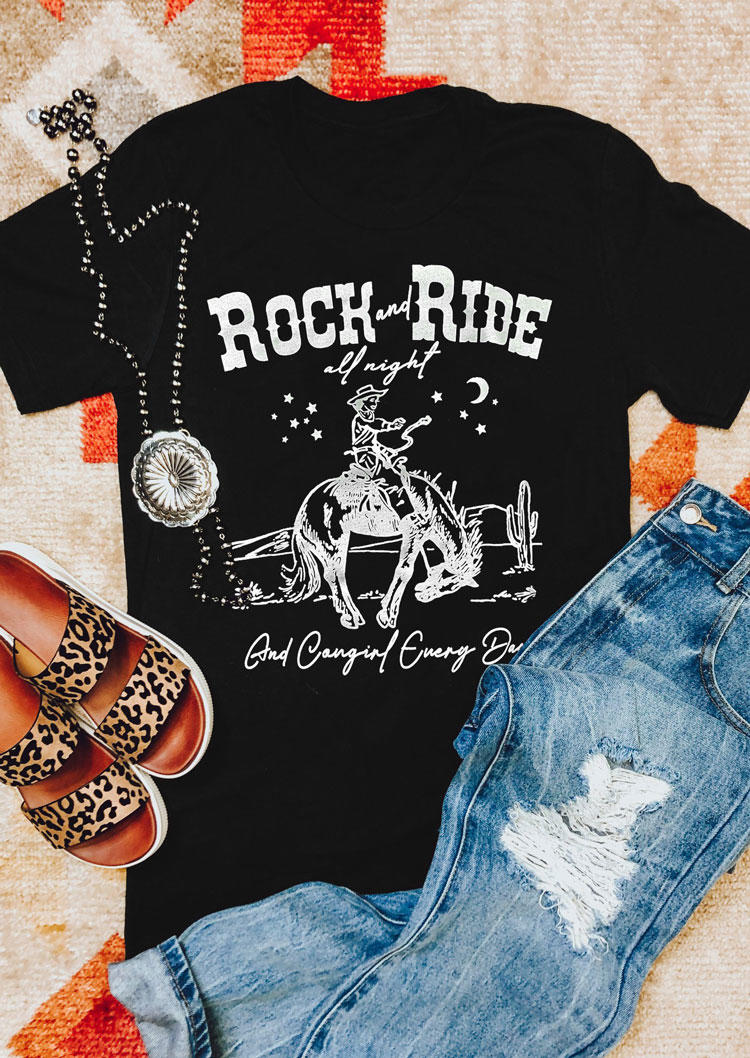 T-shirts Tees Rock And Ride All Night Cowboy Horse T-Shirt Tee in Black. Size: ,M,L,XL
T-shirts Tees Rock And Ride All Night Cowboy Horse T-Shirt Tee in Black. Size: ,M,L,XL