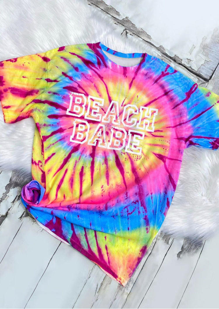 T-shirts Tees Swirl Tie Dye Beach Babe T-Shirt Tee in Multicolor. Size: ,M,L,XL
T-shirts Tees Swirl Tie Dye Beach Babe T-Shirt Tee in Multicolor. Size: ,M,L,XL