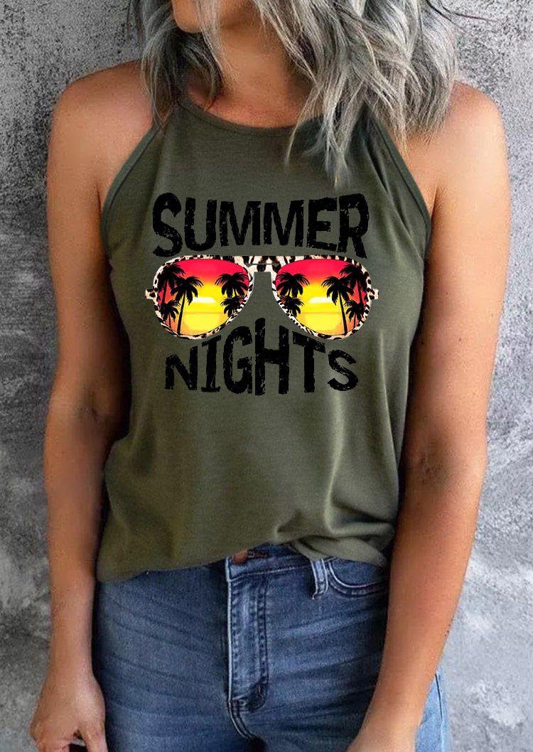Tank Tops Summer Nights Coconut Tree Glasses Camisole in Army Green. Size: ,M,L,XL
Tank Tops Summer Nights Coconut Tree Glasses Camisole in Army Green. Size: ,M,L,XL