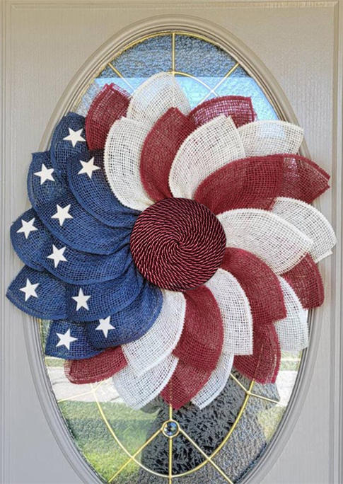American Flag Star Wall Door Decor Wreath in Multicolor. Size 
American Flag Star Wall Door Decor Wreath in Multicolor. Size