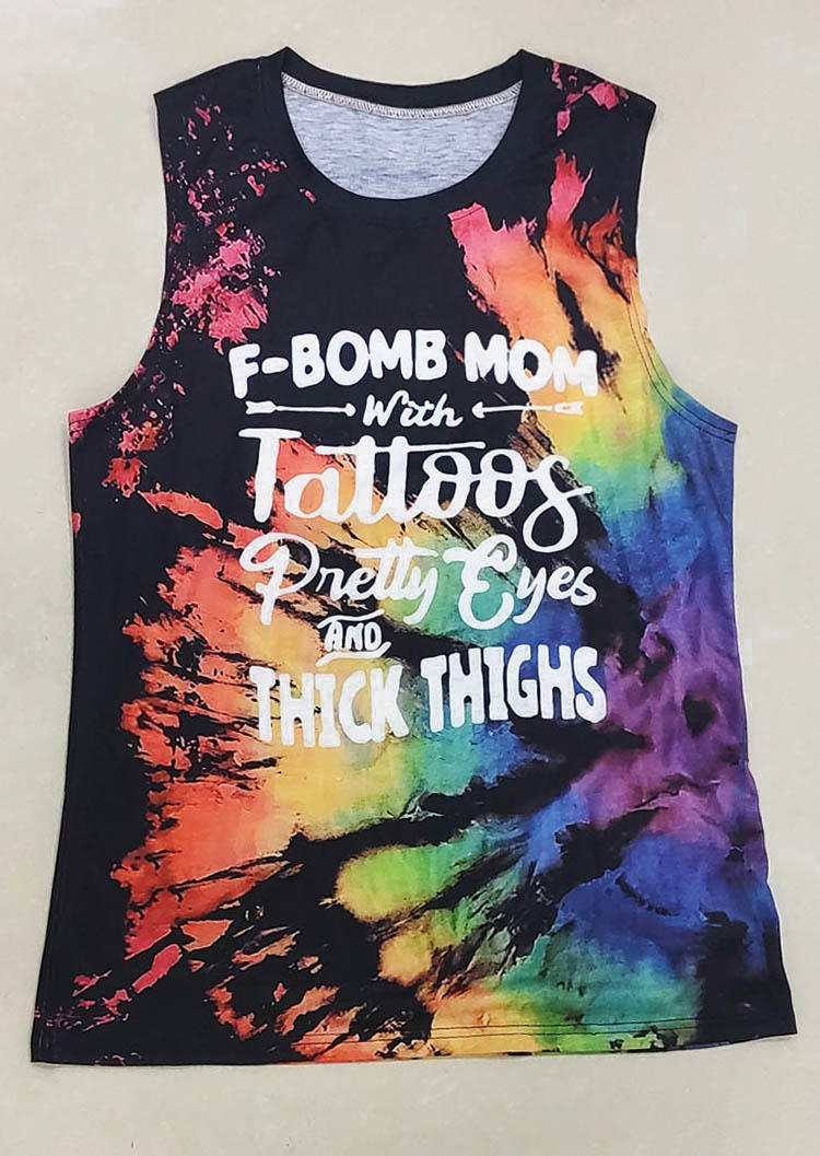 Tank Tops F-Bomb Mom With Tattoos Pretty Eyes And Thick Thighs Reverse Tie Dye Rainbow Tank Top in Multicolor. Size
Tank Tops F-Bomb Mom With Tattoos Pretty Eyes And Thick Thighs Reverse Tie Dye Rainbow Tank Top in Multicolor. Size
