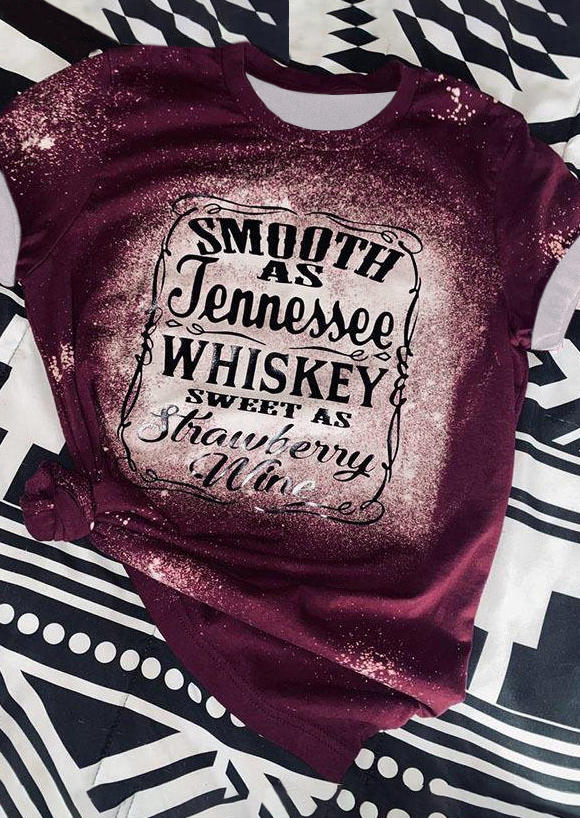 T-shirts Tees Smooth As Tennessee Whiskey Sweet As Strawberry Wine Bleached T-Shirt Tee - Plum in Red. Size
T-shirts Tees Smooth As Tennessee Whiskey Sweet As Strawberry Wine Bleached T-Shirt Tee - Plum in Red. Size