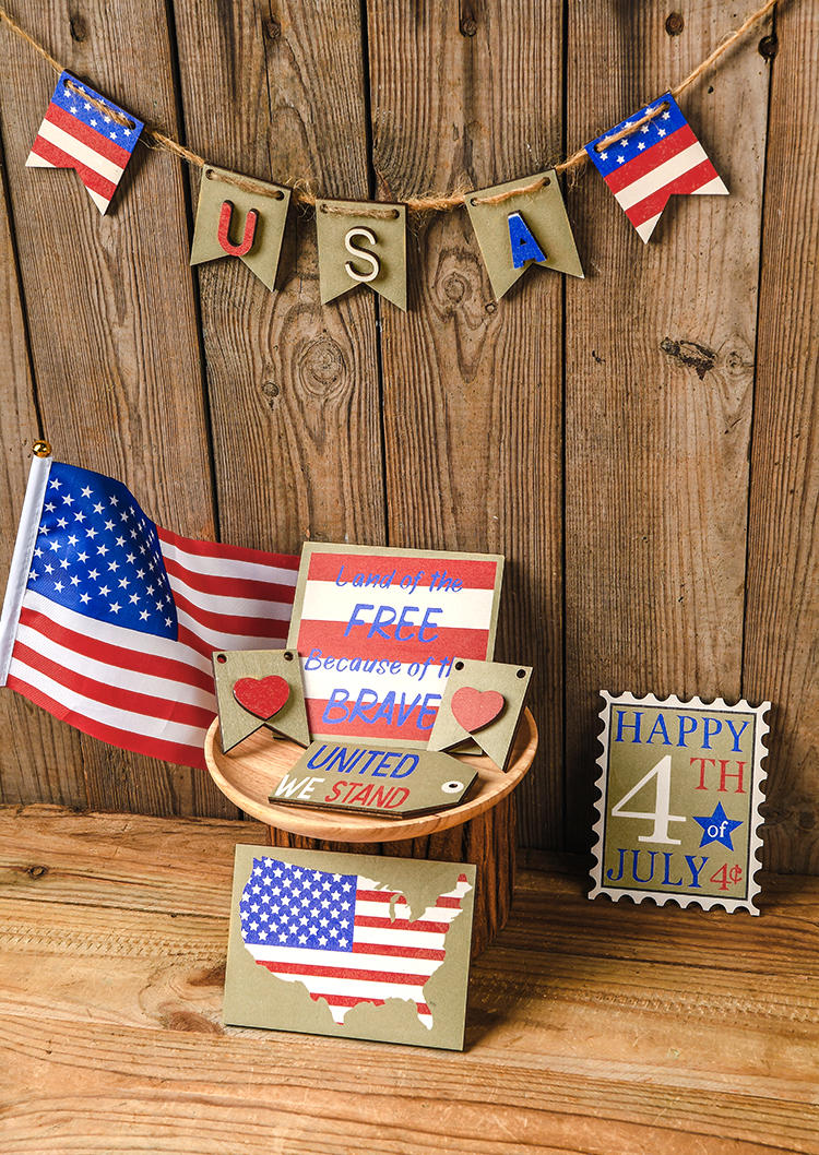 11Pcs American Flag Land Of The Free Because Of The Brave Ornament in Multicolor. Size
11Pcs American Flag Land Of The Free Because Of The Brave Ornament in Multicolor. Size