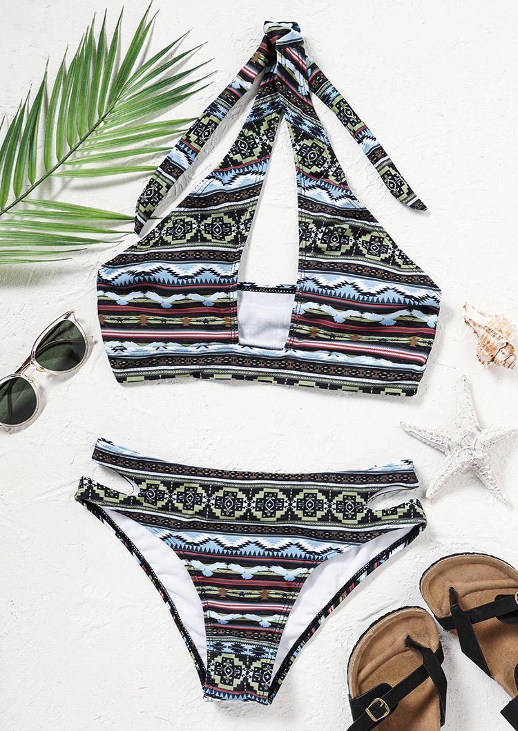 Bikini Sets Aztec Geometric Criss-Cross Hollow Out Bikini Set in Multicolor. Size
Bikini Sets Aztec Geometric Criss-Cross Hollow Out Bikini Set in Multicolor. Size