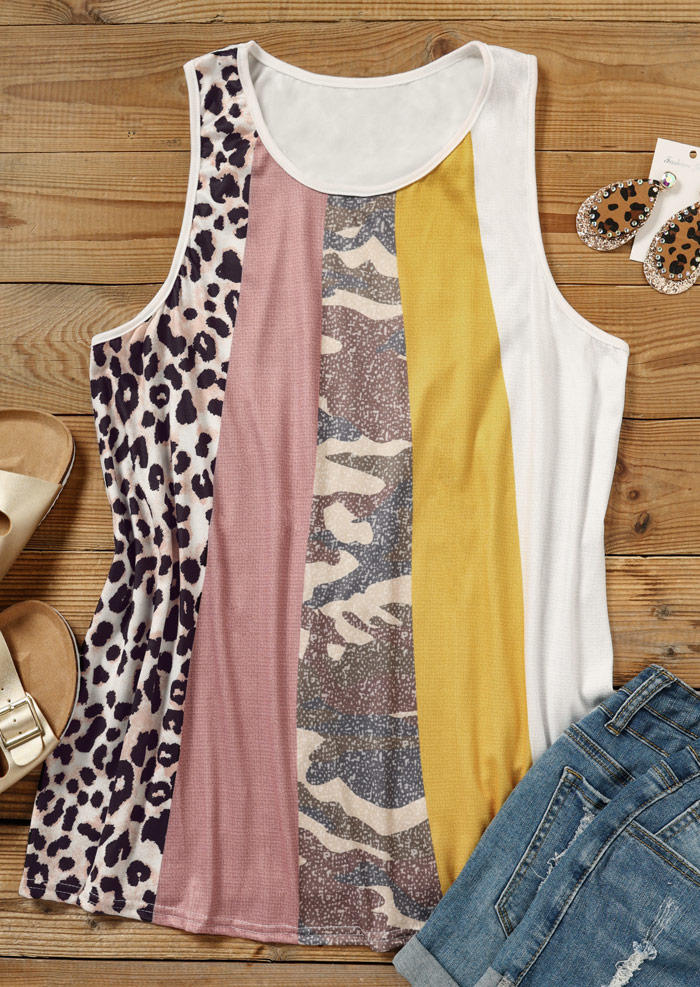 Tank Tops Camouflage Leopard Color Block Tank Top in Multicolor. Size: ,M,L,XL
Tank Tops Camouflage Leopard Color Block Tank Top in Multicolor. Size: ,M,L,XL