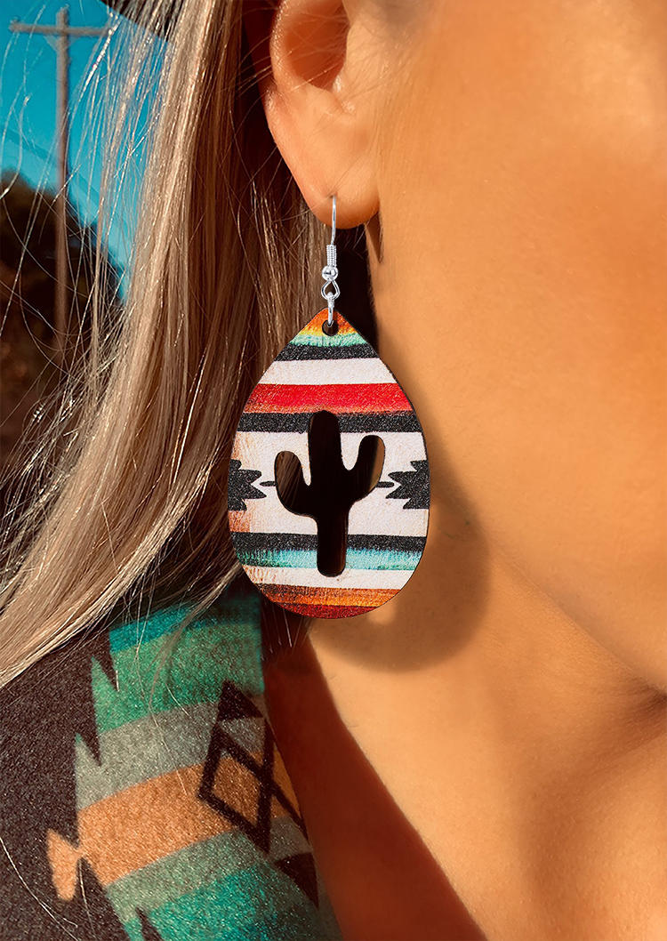 Earrings Serape Striped Hollow Out Cactus PU Leather Earrings in Multicolor. Size
Earrings Serape Striped Hollow Out Cactus PU Leather Earrings in Multicolor. Size