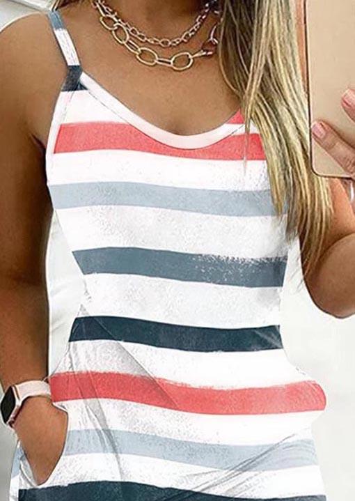 Mini Dresses Colorful Striped Pocket Sleeveless Mini Dress in Multicolor. Size
Mini Dresses Colorful Striped Pocket Sleeveless Mini Dress in Multicolor. Size