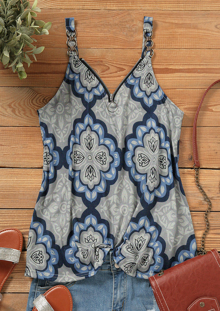 Tank Tops Ethnic Floral Metal Chain Strap Zipper Collar Camisole in Multicolor. Size
Tank Tops Ethnic Floral Metal Chain Strap Zipper Collar Camisole in Multicolor. Size