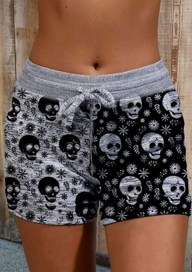 Shorts Floral Skeleton Color Block Pocket Drawstring Shorts in Gray. Size: ,M,L,XL
Shorts Floral Skeleton Color Block Pocket Drawstring Shorts in Gray. Size: ,M,L,XL