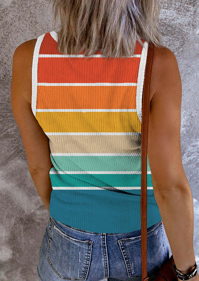 Tank Tops Gradient Striped Coconut Tree Snap Button Tank Top in Multicolor. Size
Tank Tops Gradient Striped Coconut Tree Snap Button Tank Top in Multicolor. Size