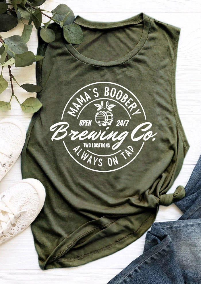 Tank Tops Brewing Mama' Boobery Always On Tap O-Neck Tank Top - Army Green in Green. Size: M,,XL
Tank Tops Brewing Mama' Boobery Always On Tap O-Neck Tank Top - Army Green in Green. Size: M,,XL
