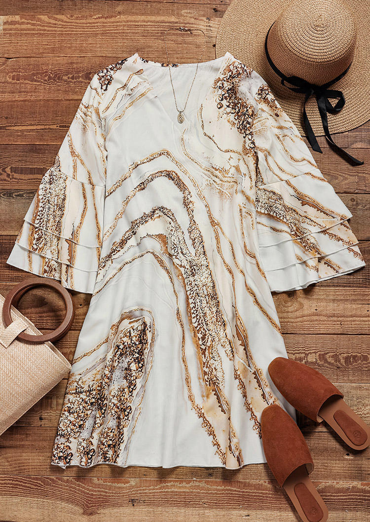 Mini Dresses Marble V-Neck Flare Sleeve Mini Dress in Multicolor. Size
Mini Dresses Marble V-Neck Flare Sleeve Mini Dress in Multicolor. Size