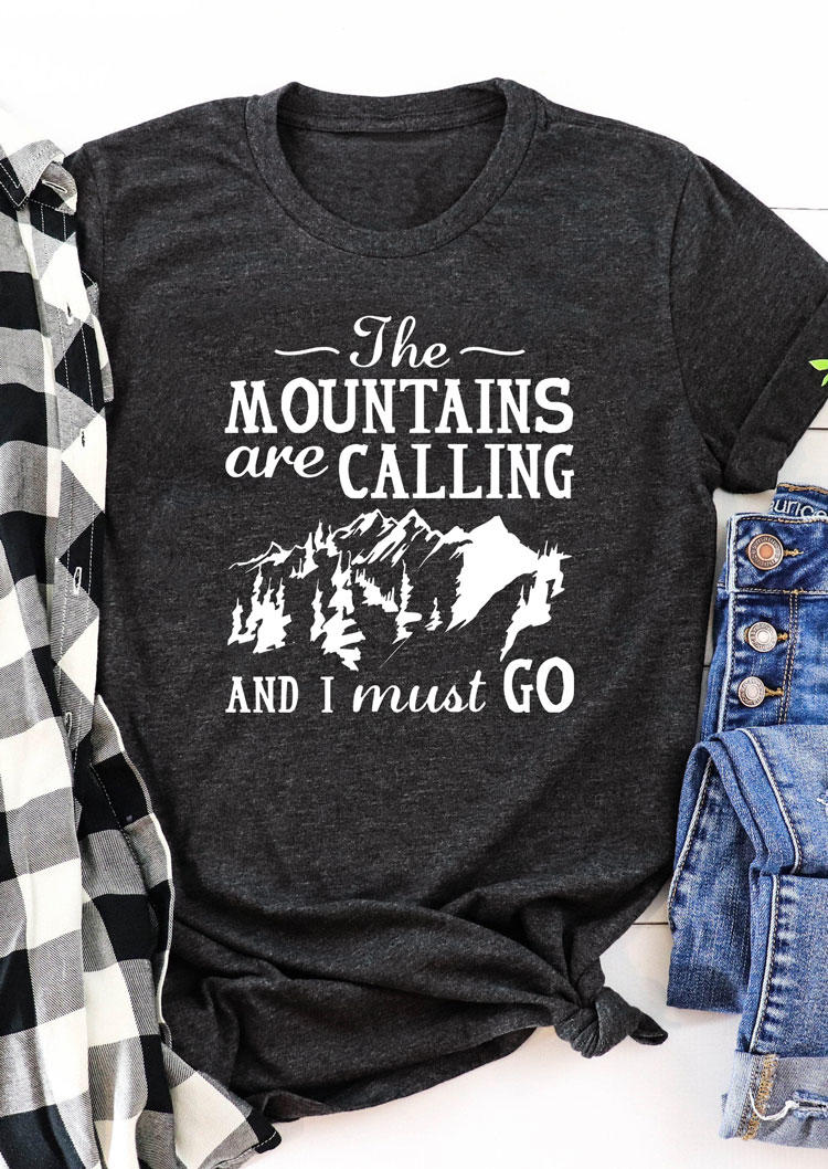 T-shirts Tees The Mountains Are Calling And I Must Go O-Neck T-Shirt Tee - Dark Grey in Gray. Size
T-shirts Tees The Mountains Are Calling And I Must Go O-Neck T-Shirt Tee - Dark Grey in Gray. Size