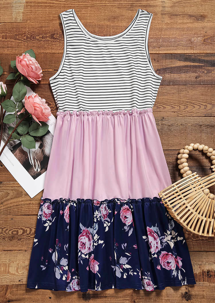 Mini Dresses Striped Floral Color Block Sleeveless Mini Dress in Multicolor. Size
Mini Dresses Striped Floral Color Block Sleeveless Mini Dress in Multicolor. Size