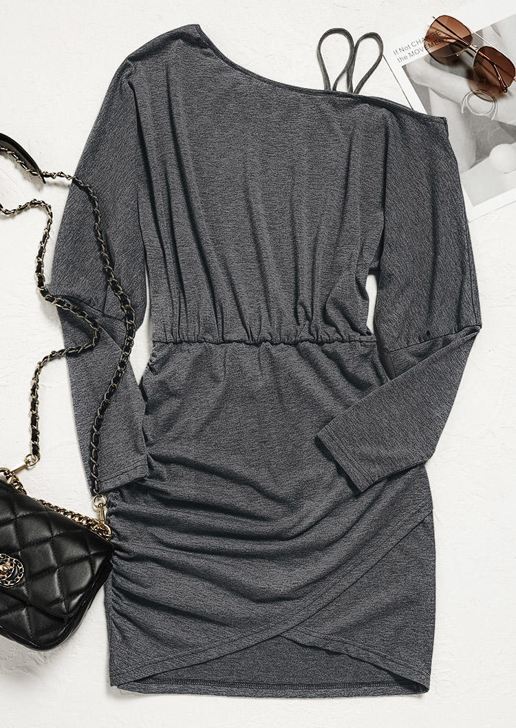 Bodycon Dresses Ruched Wrap One Sided Cold Shoulder Bodycon Dress - Dark Grey in Gray. Size: L
Bodycon Dresses Ruched Wrap One Sided Cold Shoulder Bodycon Dress - Dark Grey in Gray. Size: L
