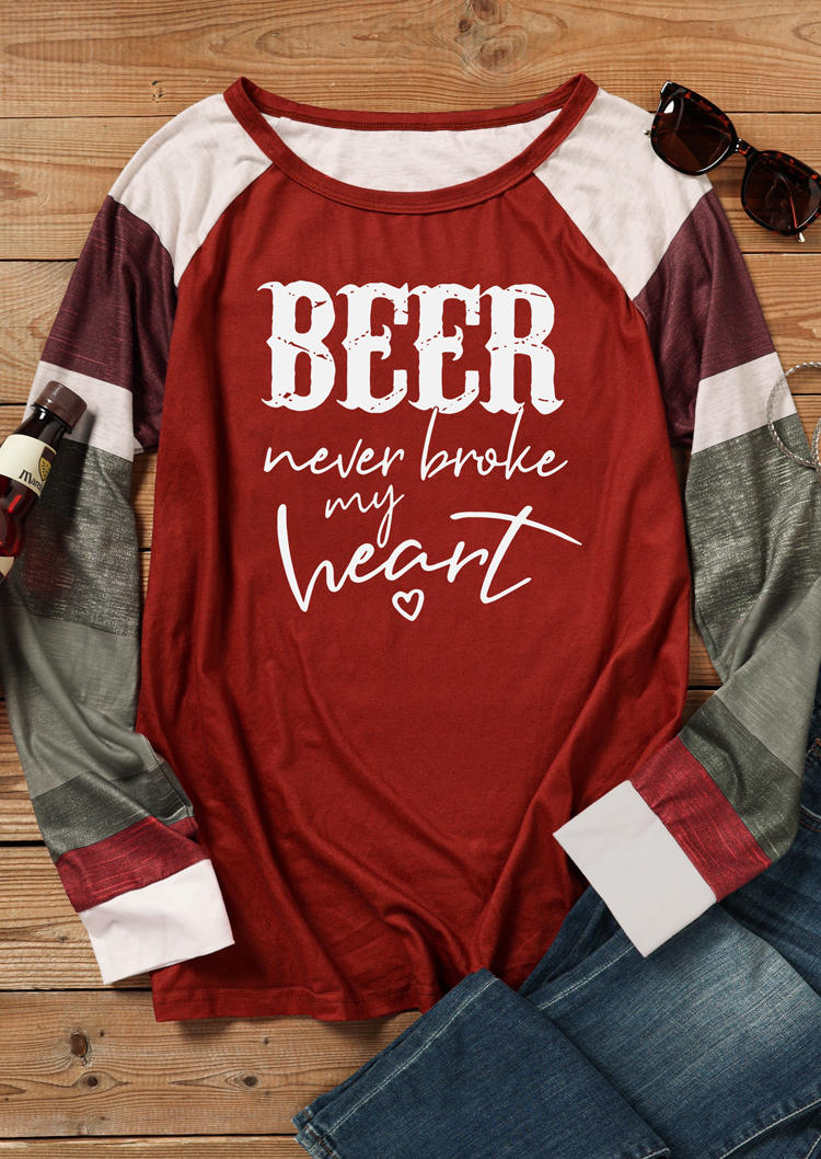 T-shirts Tees Beer Never Broke My Heart Color Block Striped T-Shirt Tee in Red. Size
T-shirts Tees Beer Never Broke My Heart Color Block Striped T-Shirt Tee in Red. Size