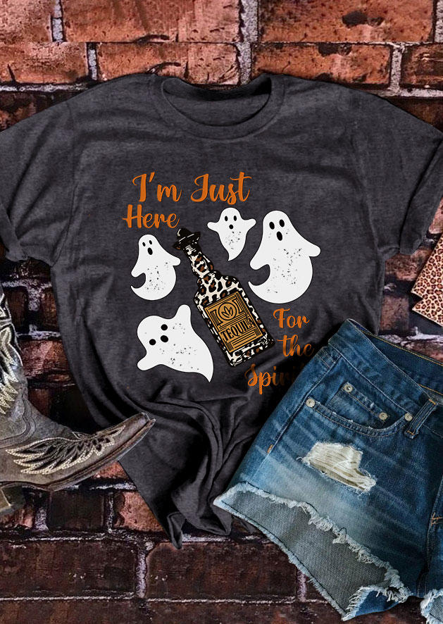 T-shirts Tees Halloween I' Just Here For The Spirits Tequila O-Neck T-Shirt Tee - Dark Grey in Gray. Size
T-shirts Tees Halloween I' Just Here For The Spirits Tequila O-Neck T-Shirt Tee - Dark Grey in Gray. Size