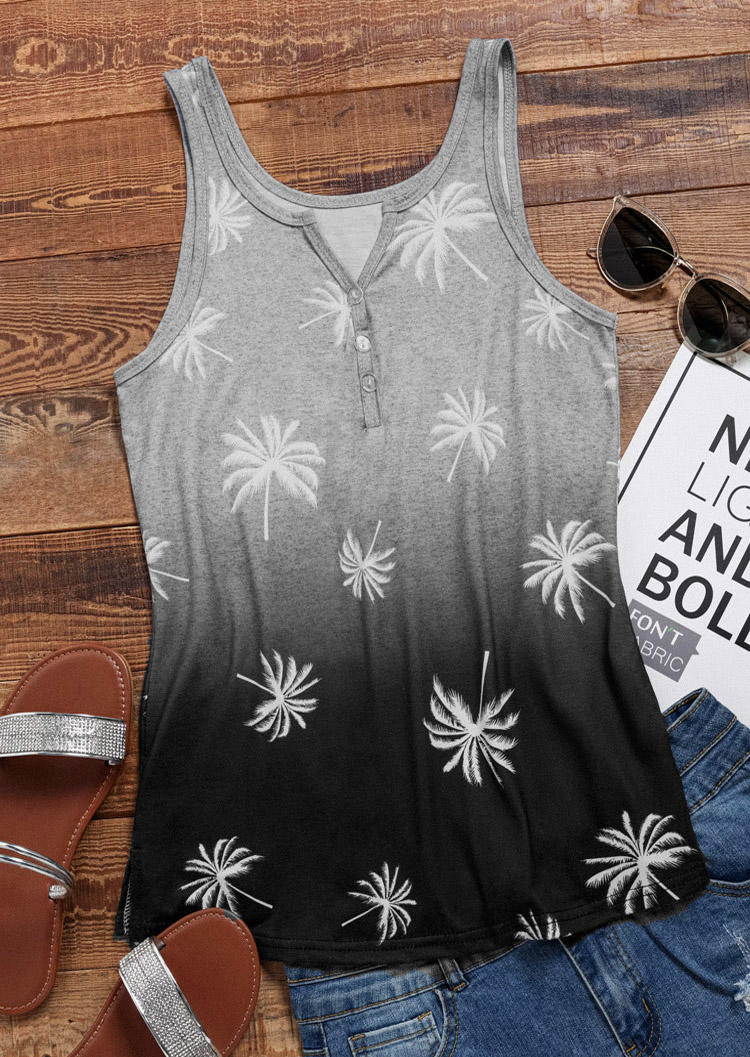 Tank Tops Gradient Coconut Tree Button Notched Neck Tank Top in Multicolor. Size
Tank Tops Gradient Coconut Tree Button Notched Neck Tank Top in Multicolor. Size
