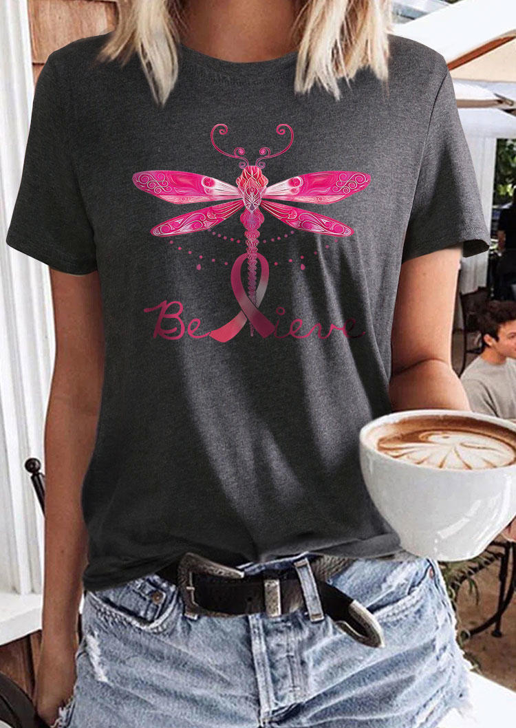T-shirts Tees Breast Cancer Awareness Believe Dragonfly T-Shirt Tee - Dark Grey in Gray. Size
T-shirts Tees Breast Cancer Awareness Believe Dragonfly T-Shirt Tee - Dark Grey in Gray. Size
