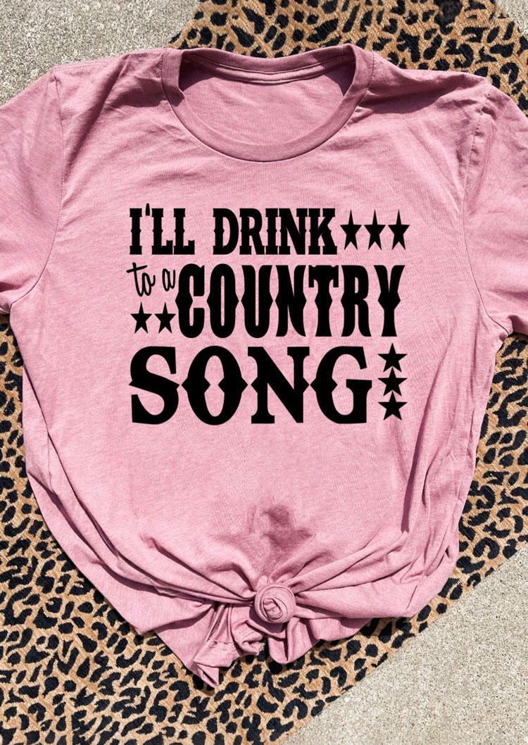 T-shirts Tees I'll Drink To A Country Song O-Neck T-Shirt Tee in Pink. Size: ,M,L,XL
T-shirts Tees I'll Drink To A Country Song O-Neck T-Shirt Tee in Pink. Size: ,M,L,XL