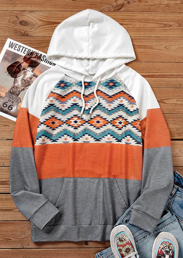 Hoodies Aztec Geometric Color Block Kangaroo Pocket Hoodie in Multicolor. Size
Hoodies Aztec Geometric Color Block Kangaroo Pocket Hoodie in Multicolor. Size