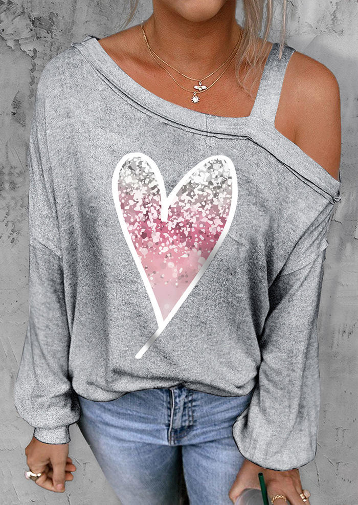 Blouses Gradient Heart Glitter One Sided Cold Shoulder Blouse in Gray. Size: ,XL
Blouses Gradient Heart Glitter One Sided Cold Shoulder Blouse in Gray. Size: ,XL