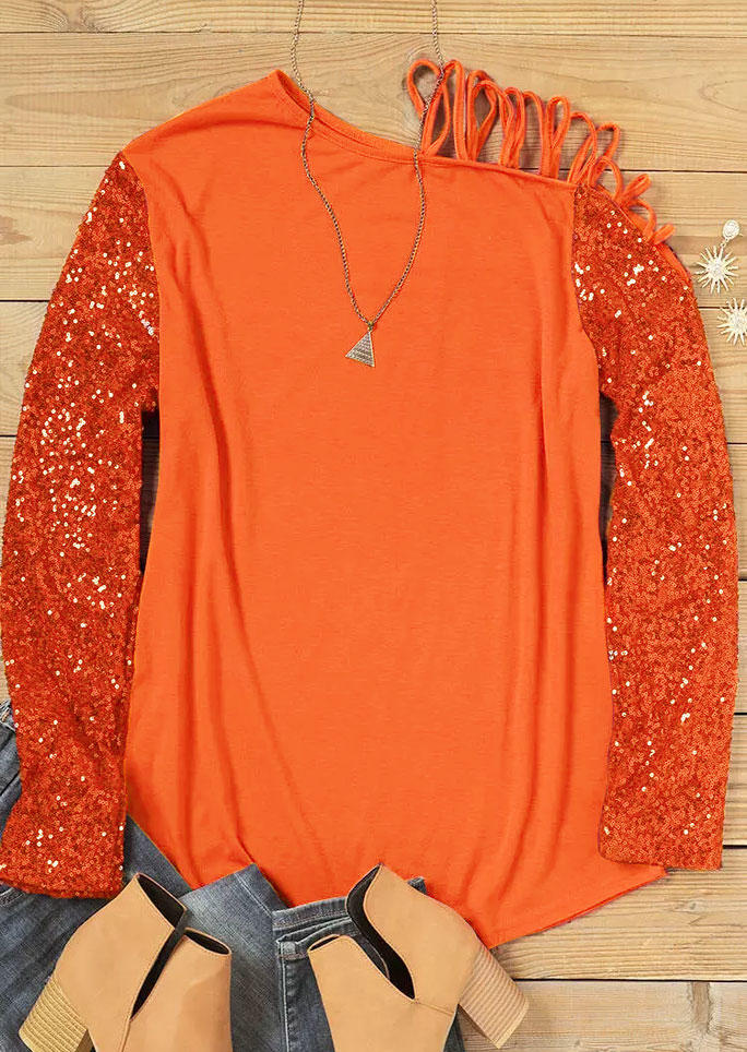 Blouses Glitter Criss-Cross One Sided Cold Shoulder Blouse in Orange. Size: ,M,S,XL
Blouses Glitter Criss-Cross One Sided Cold Shoulder Blouse in Orange. Size: ,M,S,XL