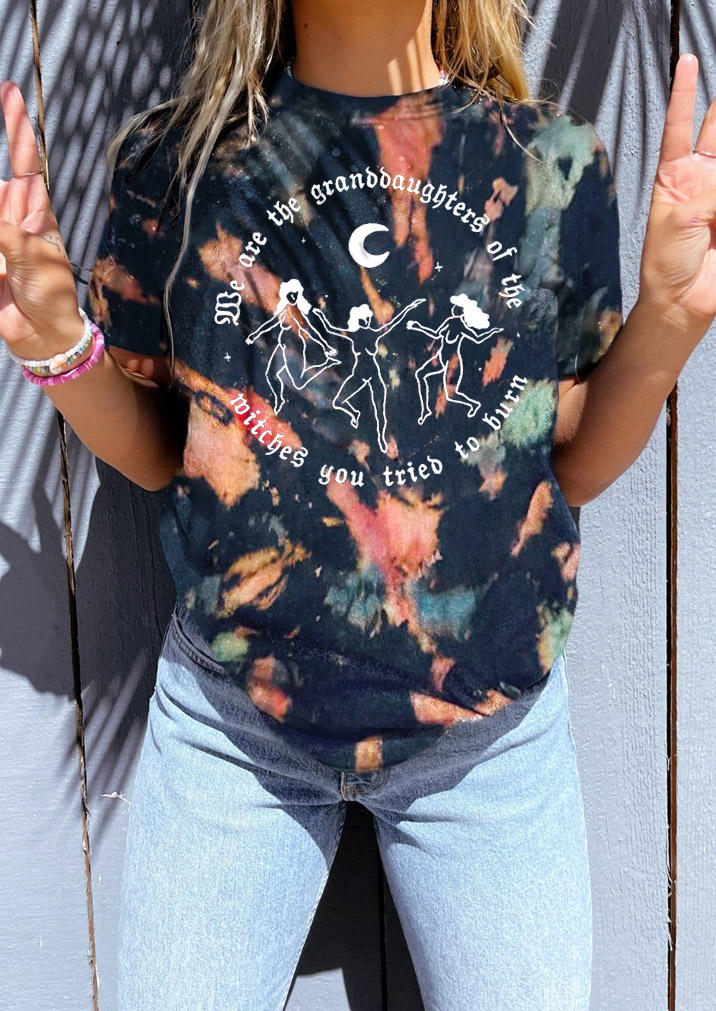 T-shirts Tees Halloween We Are The Granddaughters Of The Witches You Tried To Burn Tie Dye T-Shirt Tee in Multicolor. Size: L
T-shirts Tees Halloween We Are The Granddaughters Of The Witches You Tried To Burn Tie Dye T-Shirt Tee in Multicolor. Size: L