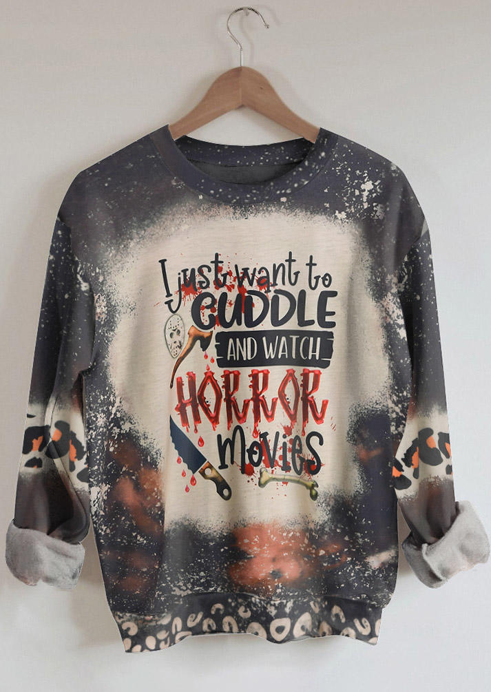 Sweatshirts Halloween I Just Want To Cuddle And Watch Horror Movies Sweatshirt in Multicolor. Size: M
Sweatshirts Halloween I Just Want To Cuddle And Watch Horror Movies Sweatshirt in Multicolor. Size: M