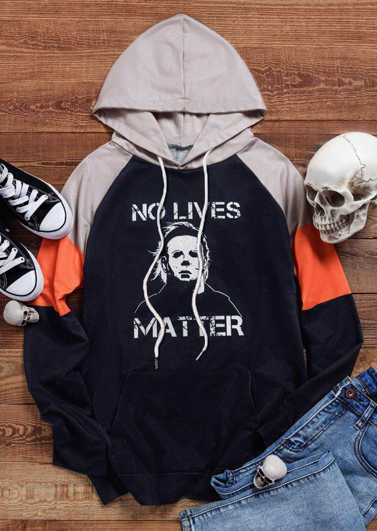 Hoodies Halloween No Lives Matter Color Block Kangaroo Pocket Hoodie in Blue. Size
Hoodies Halloween No Lives Matter Color Block Kangaroo Pocket Hoodie in Blue. Size