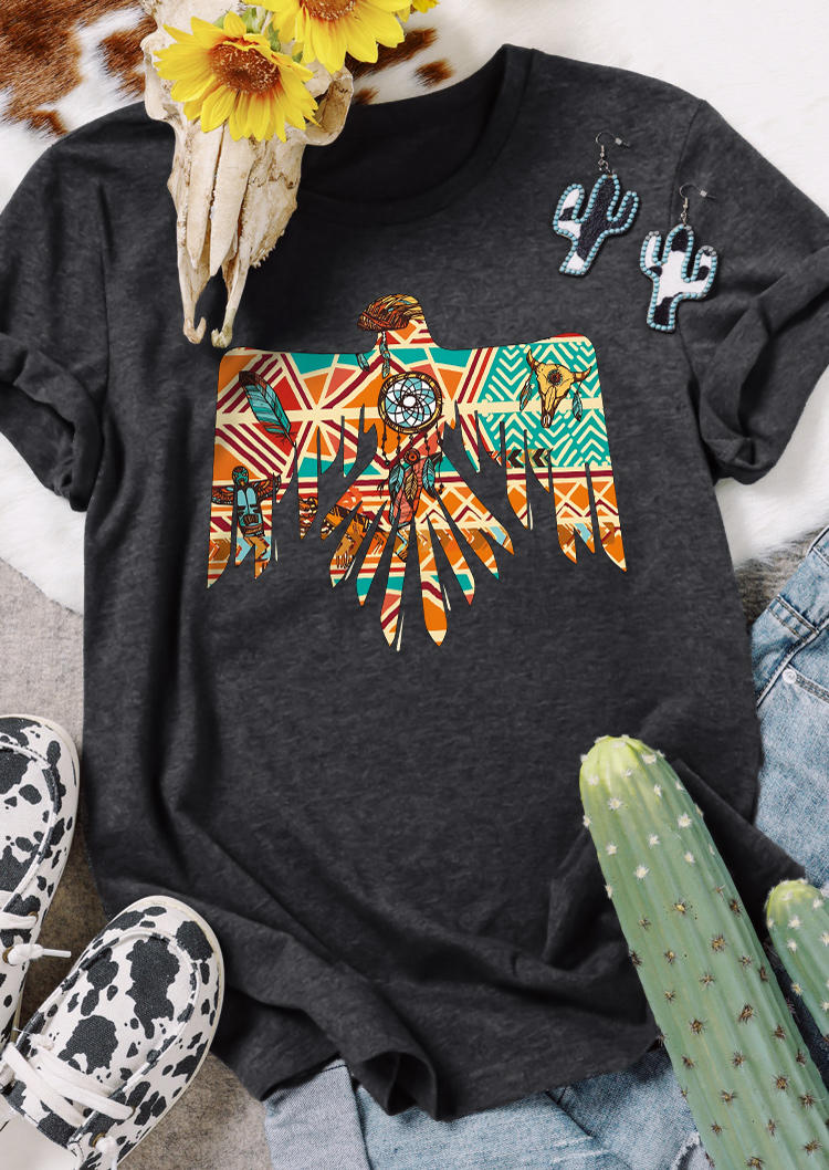 T-shirts Tees Thunderbird Steer Skull Dreamcatcher Feather T-Shirt Tee in Gray. Size
T-shirts Tees Thunderbird Steer Skull Dreamcatcher Feather T-Shirt Tee in Gray. Size
