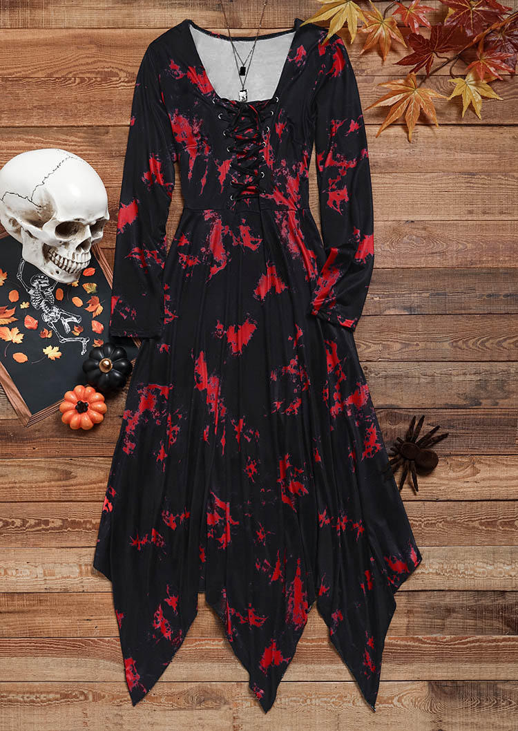 Midi Dresses Halloween Tie Dye Lace Up Irregular Midi Dress - Black in Multicolor. Size: ,S
Midi Dresses Halloween Tie Dye Lace Up Irregular Midi Dress - Black in Multicolor. Size: ,S