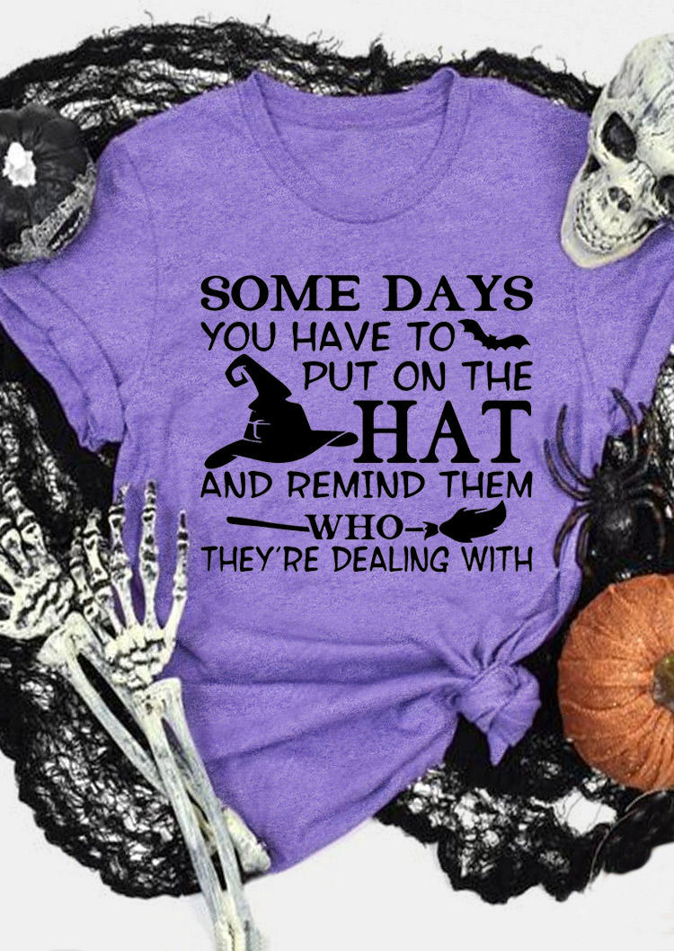 T-shirts Tees Halloween Some Days You Have To Put On The Hat And Remind Them Who They're Dealing With T-Shirt Tee in Purple. Size
T-shirts Tees Halloween Some Days You Have To Put On The Hat And Remind Them Who They're Dealing With T-Shirt Tee in Purple. Size