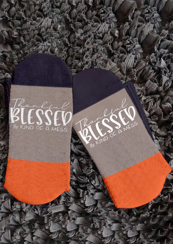Crew Socks Thankful Blessed & Kind Of A Mess Color Block Crew Socks in Multicolor. Size
Crew Socks Thankful Blessed & Kind Of A Mess Color Block Crew Socks in Multicolor. Size