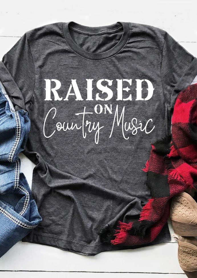 T-shirts Tees Raised On Country Music O-Neck T-Shirt Tee - Dark Grey in Gray. Size
T-shirts Tees Raised On Country Music O-Neck T-Shirt Tee - Dark Grey in Gray. Size