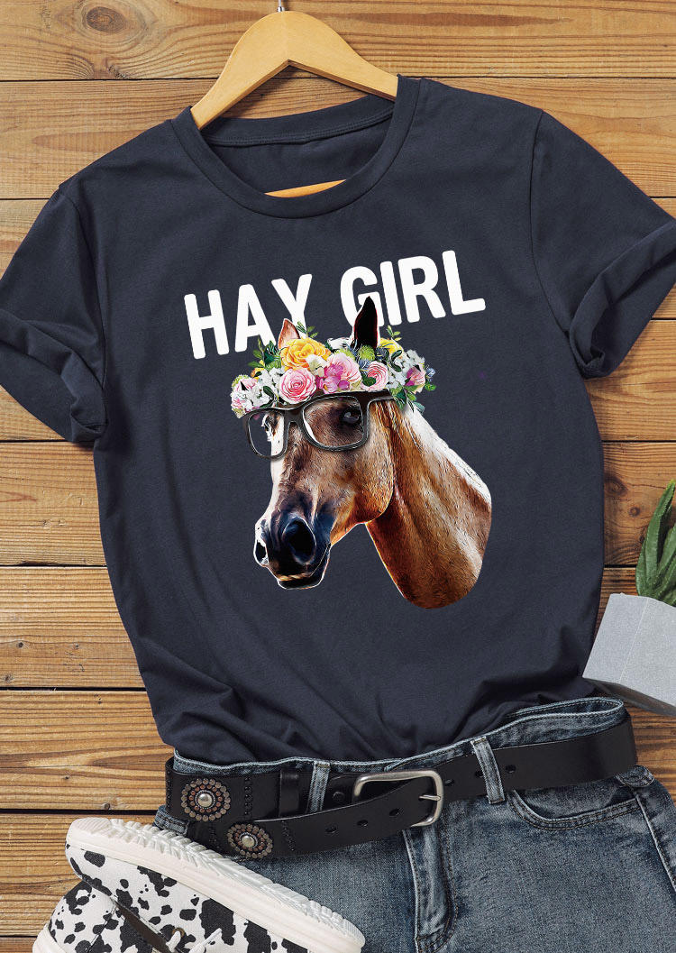 T-shirts Tees Hay Girl Horse Floral O-Neck T-Shirt Tee - Navy Blue in Blue. Size: ,XL
T-shirts Tees Hay Girl Horse Floral O-Neck T-Shirt Tee - Navy Blue in Blue. Size: ,XL